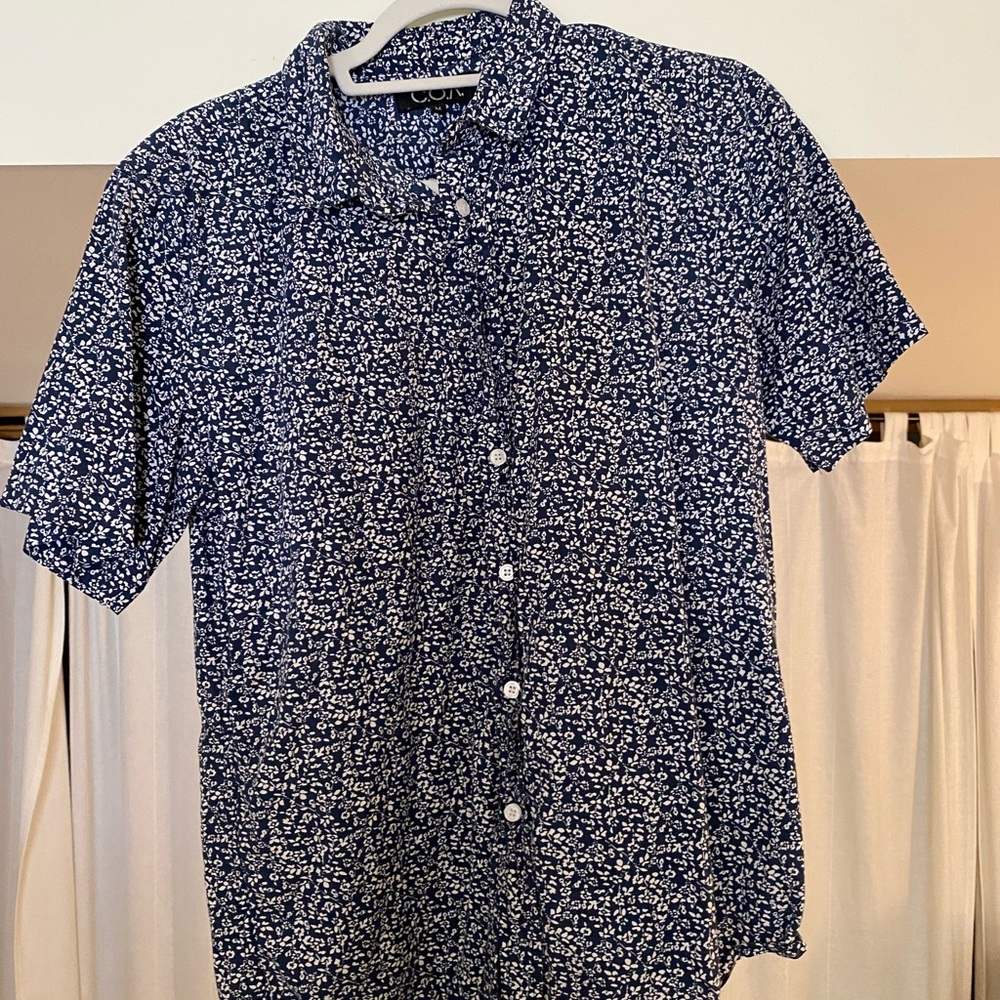 Navy floral polo
